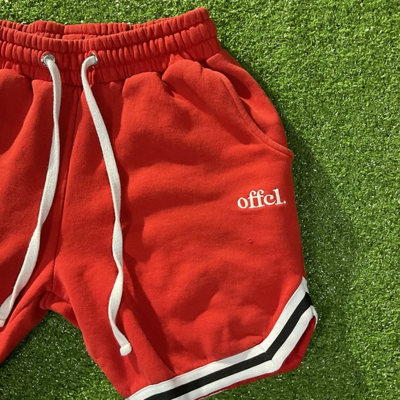 BoohooMan Streetwear Drawstring Red Cotton Shorts - Picture 2 of 9